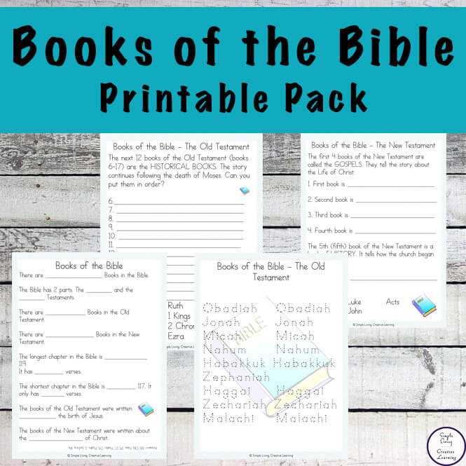 free printable books of the bible worksheets