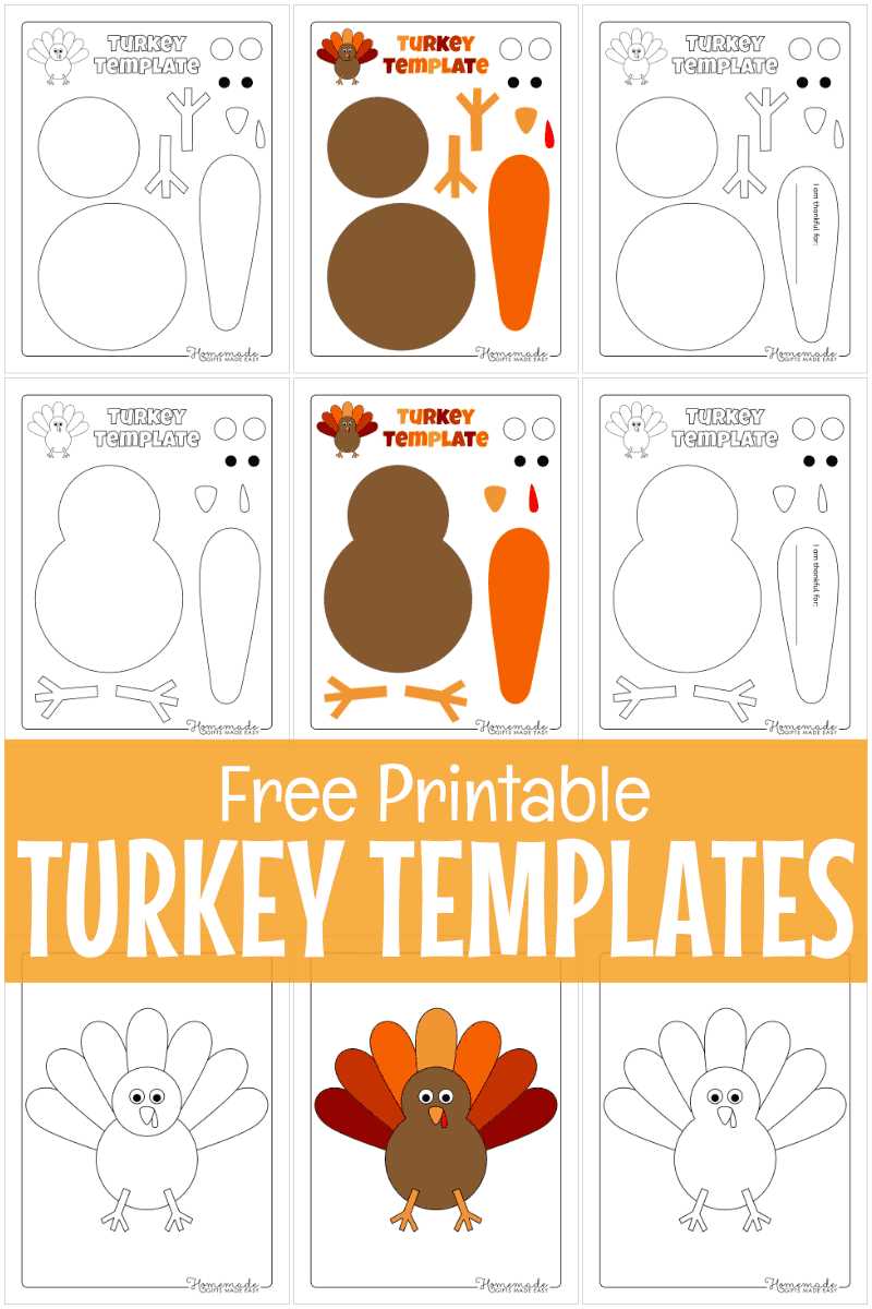 free printable turkey body template
