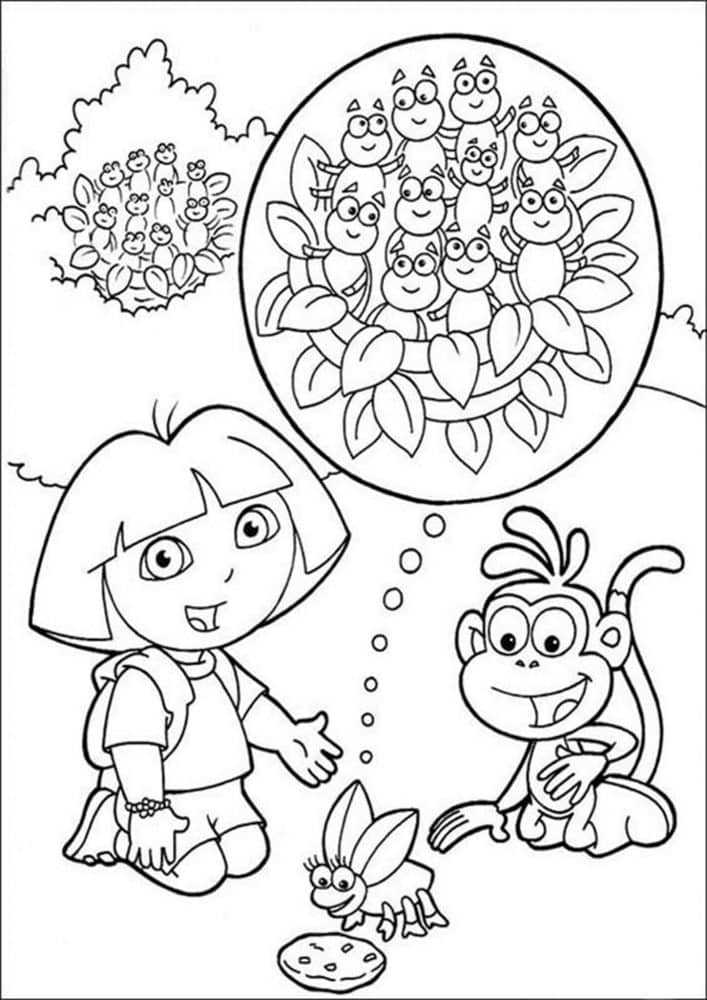 free printable dora the explorer coloring pages