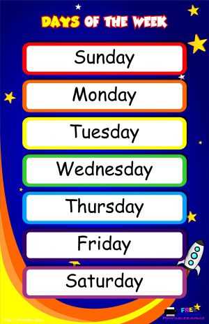 free printable days of the week labels