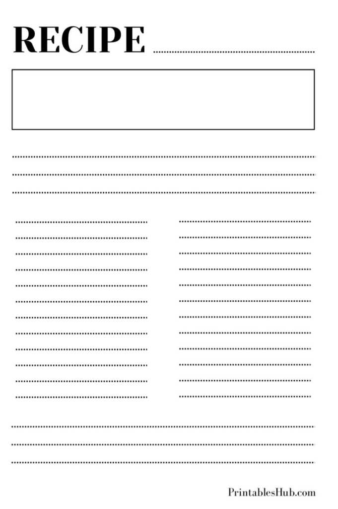 printable blank recipe template