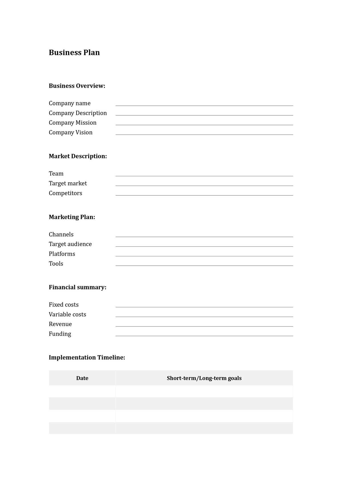 free small business printables
