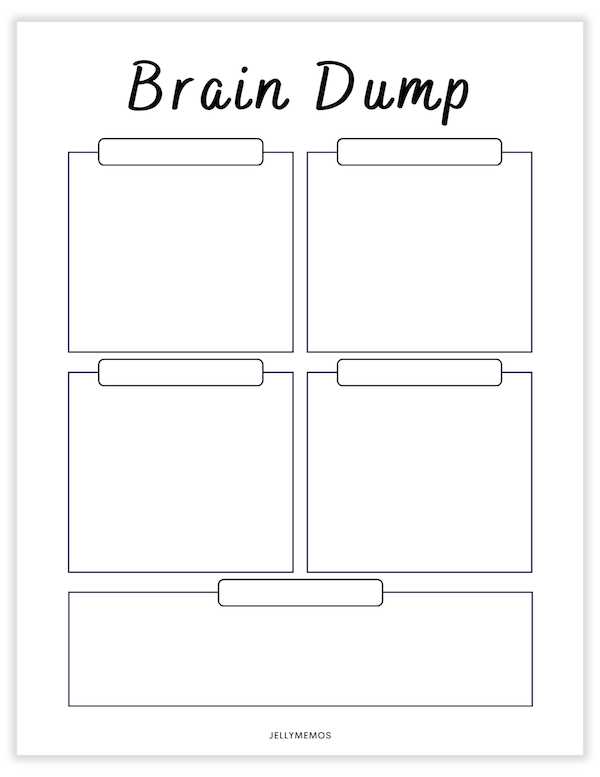 printable brain dump worksheet
