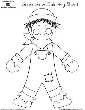printable scarecrow coloring pages