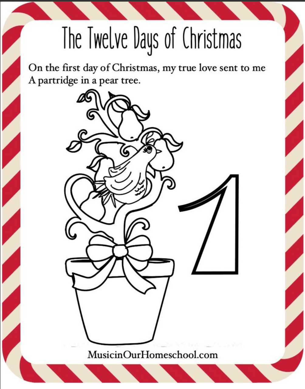 lyrics to the twelve days of christmas printable