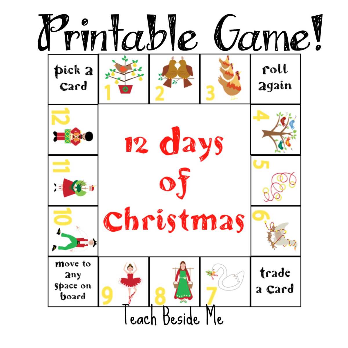 lyrics to the twelve days of christmas printable