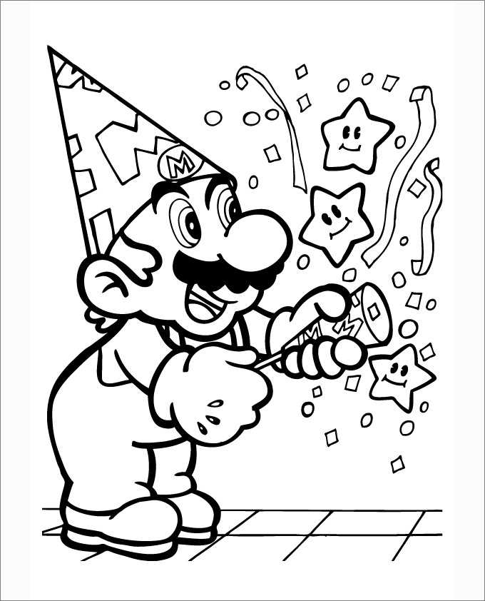 mario brothers printable coloring pages