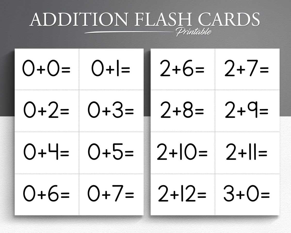 math flash cards printable