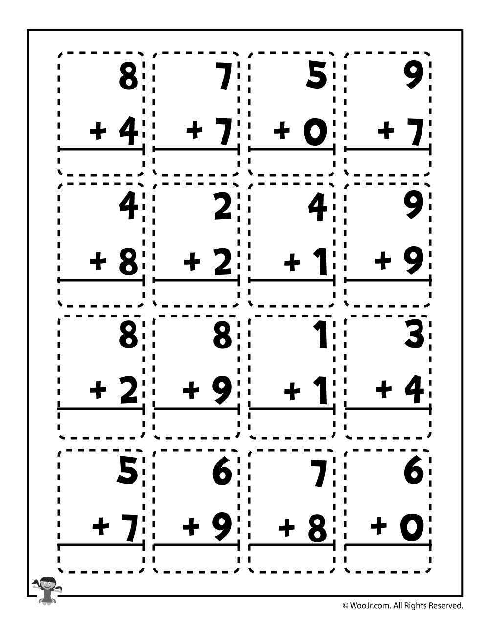 math flash cards printable