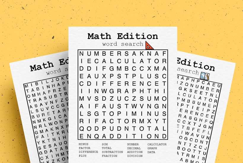 math word search puzzles printable