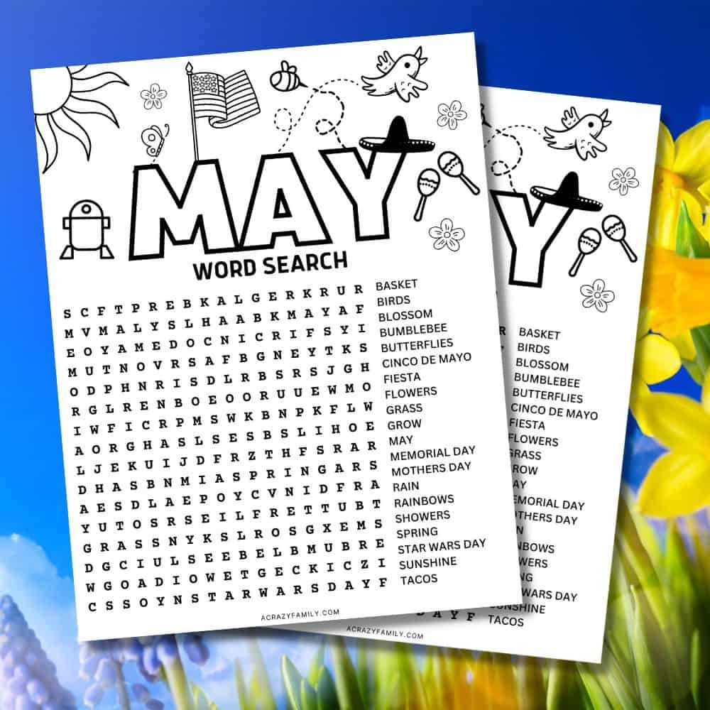 may word search printable
