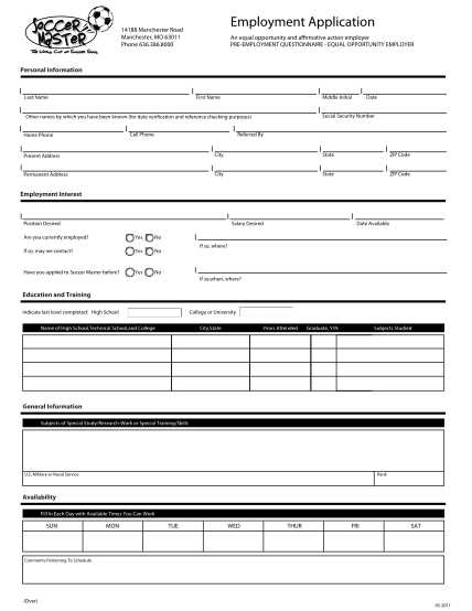 printable master application