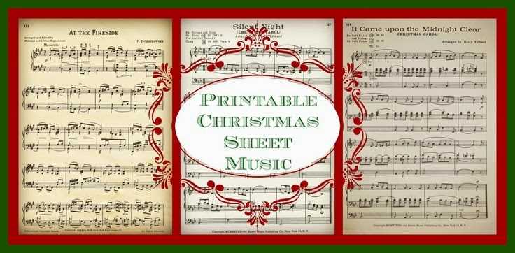 vintage christmas music sheet printable