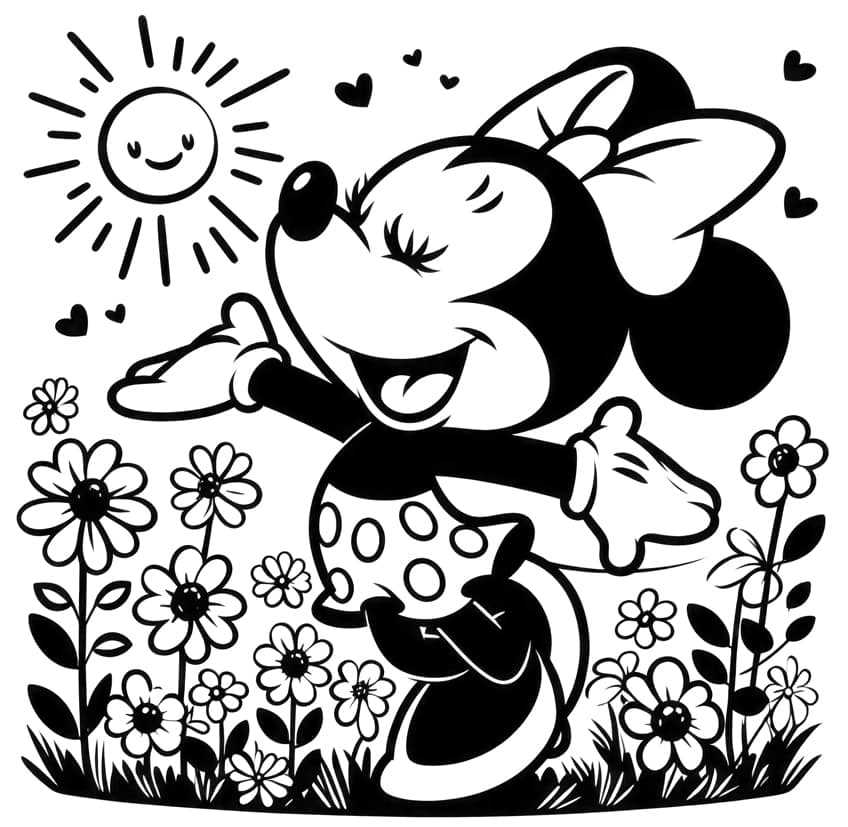 minnie mouse outline printable