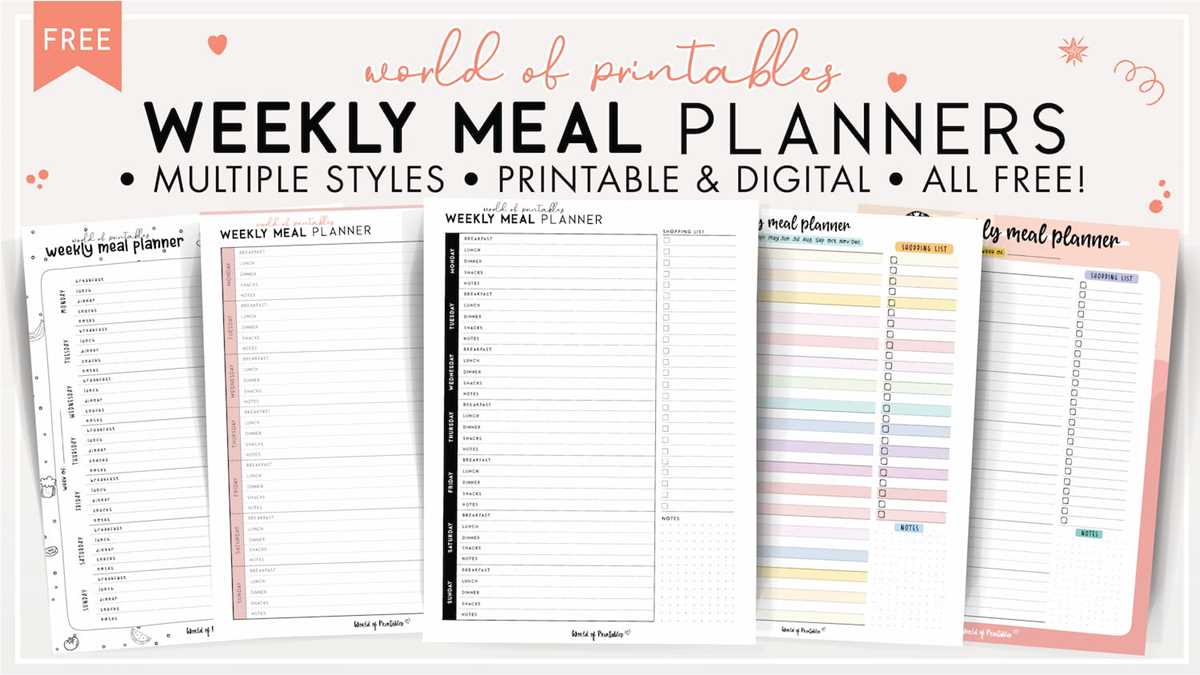 meal planning printable free