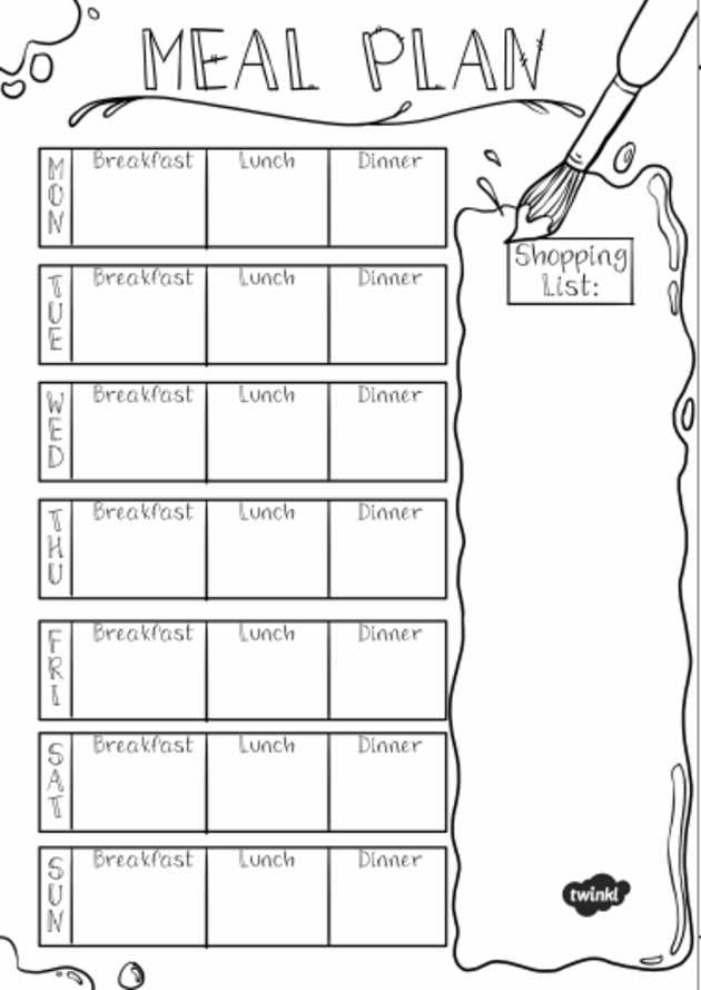 meal planning printables
