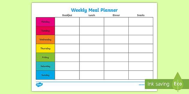 meal prep planner printable