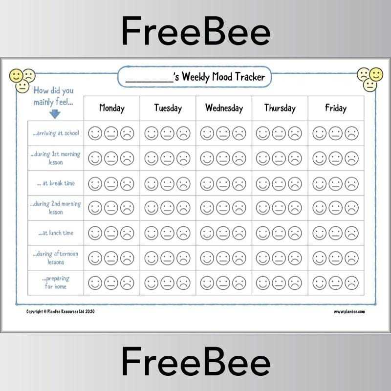 mental health mood tracker printable