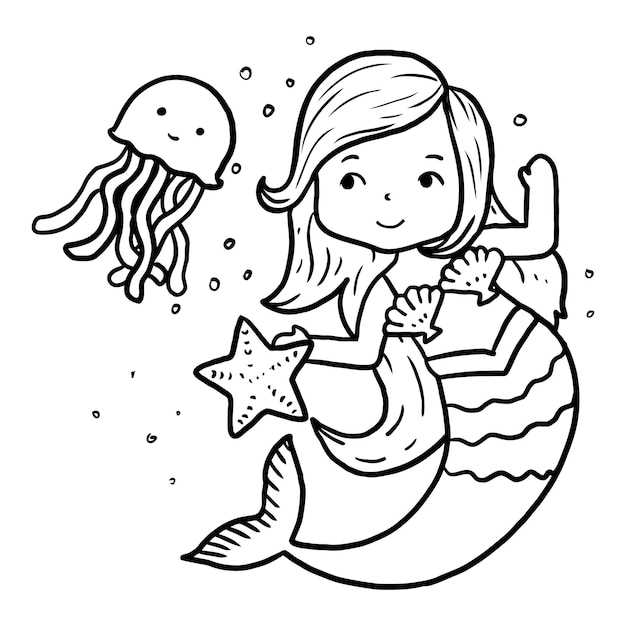 mermaid printable template