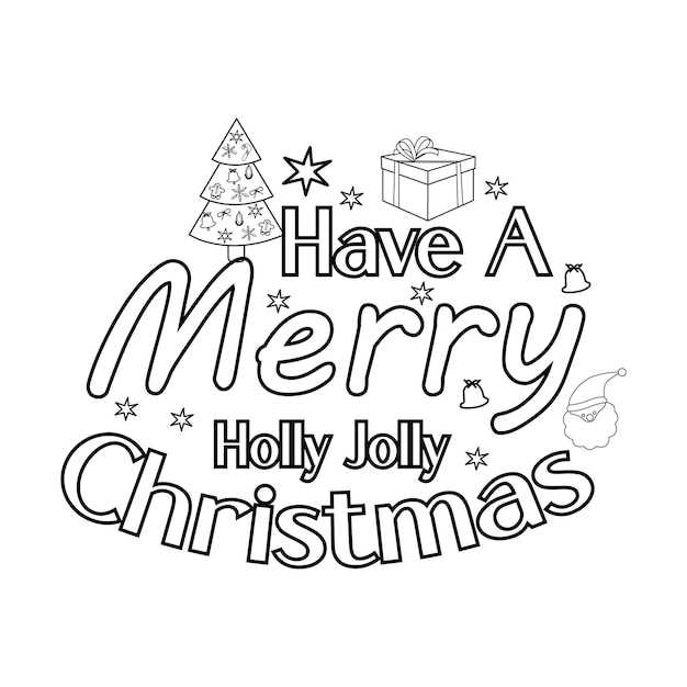 merry christmas coloring page printable