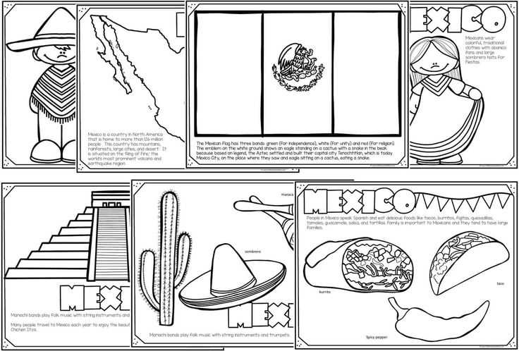 mexican flag printable coloring page