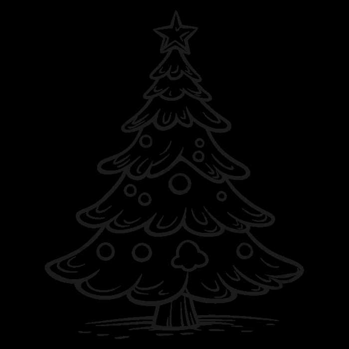 christmas tree drawing printable