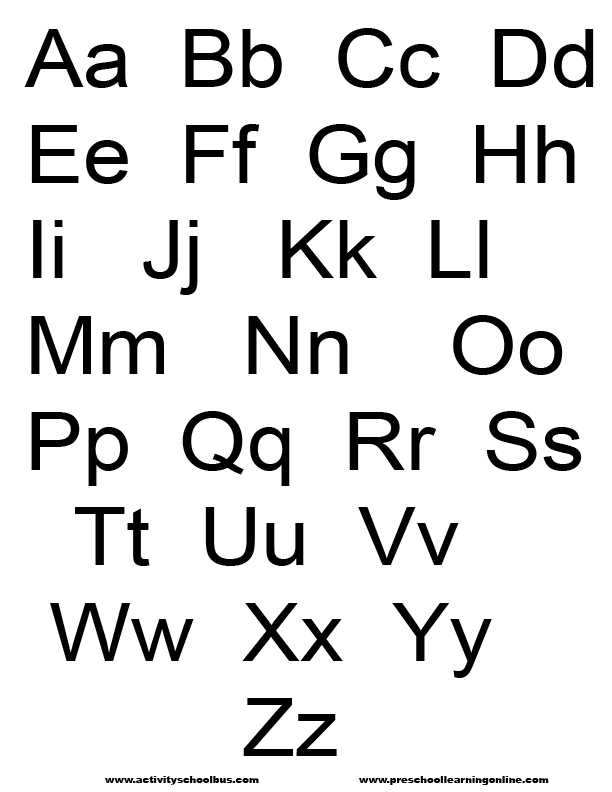 printable letters of the alphabet