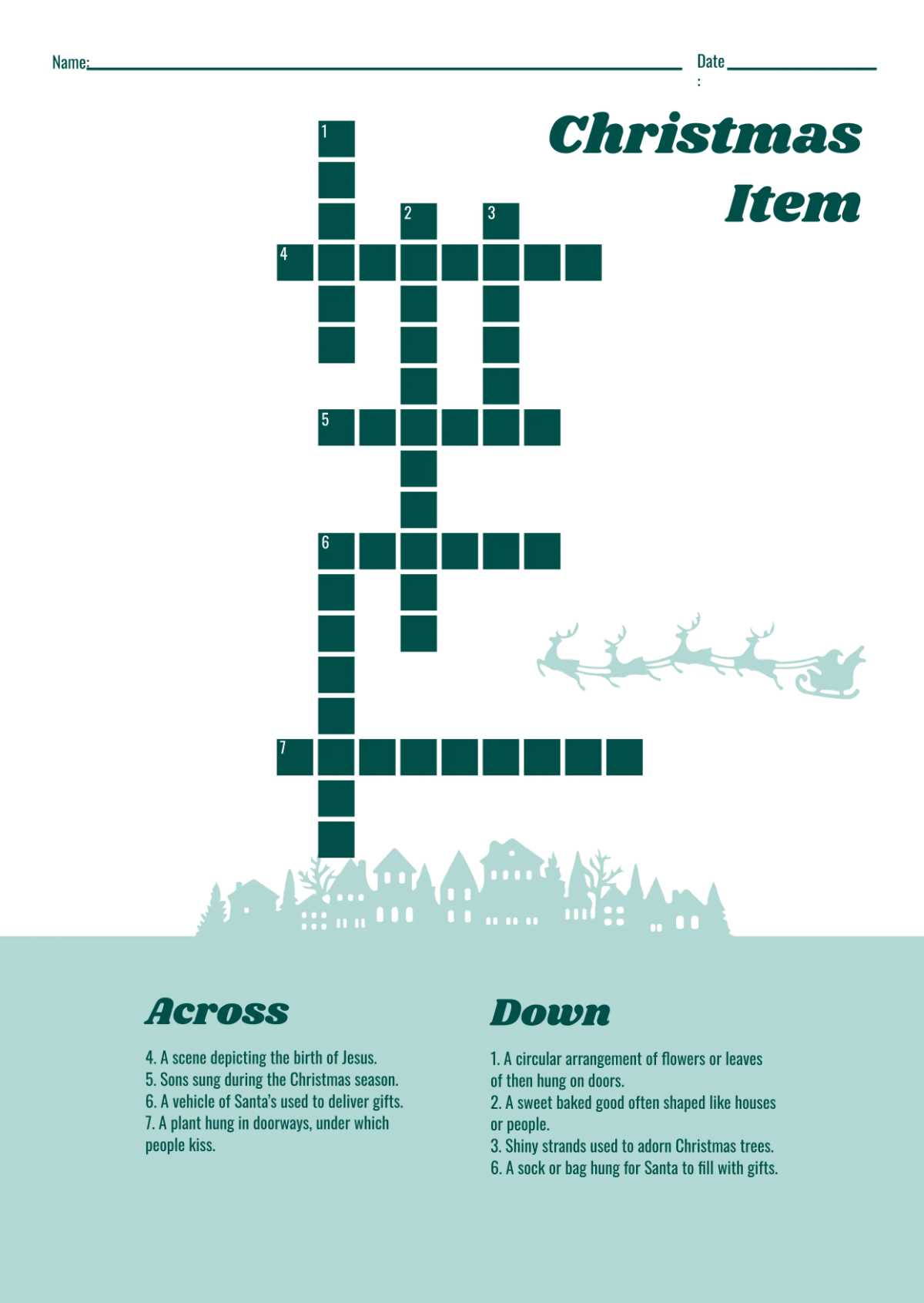 free printable crossword puzzles christmas