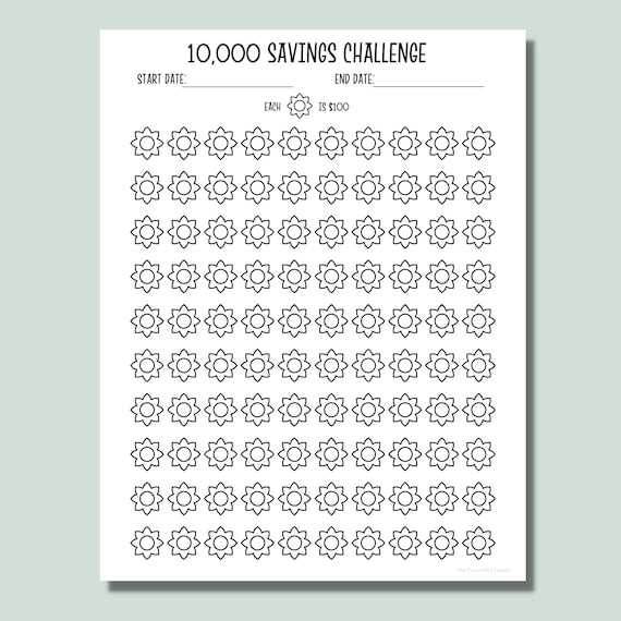 10000 savings challenge printable free
