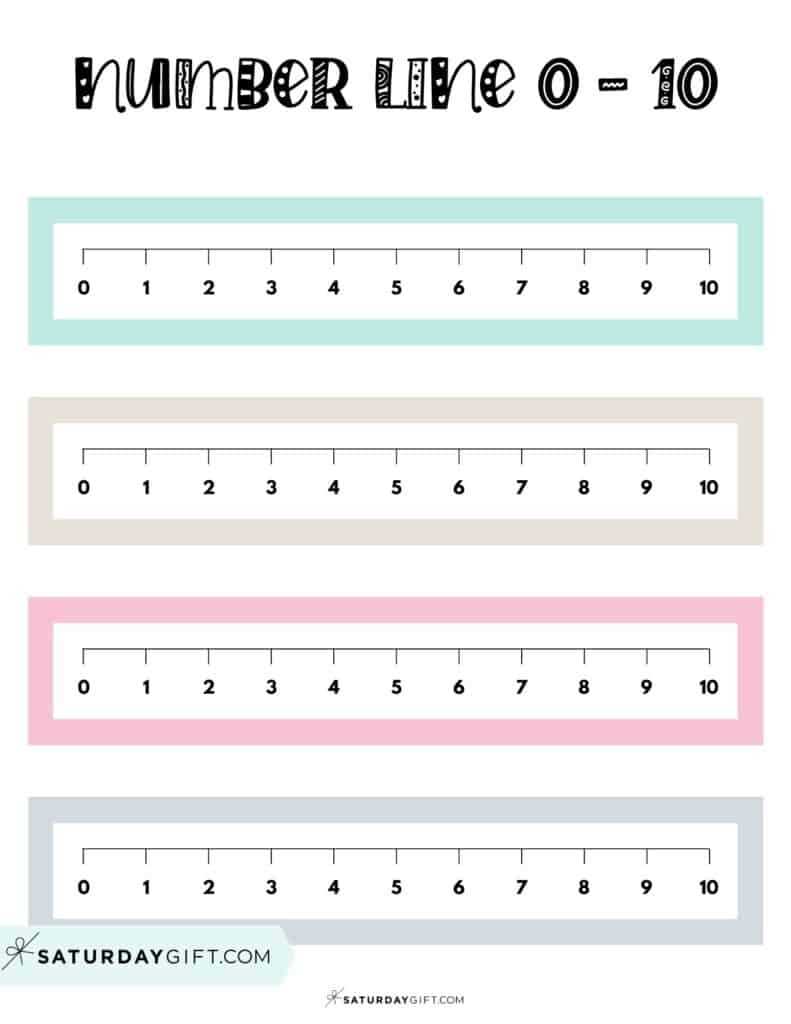 1 10 number line printable