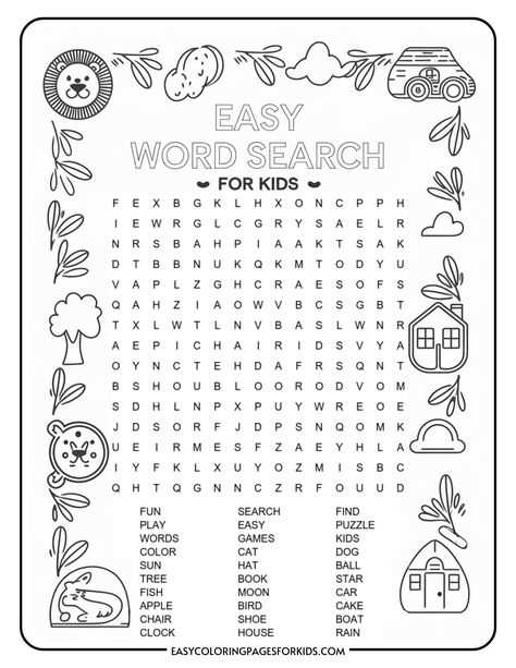 free printable word search large print