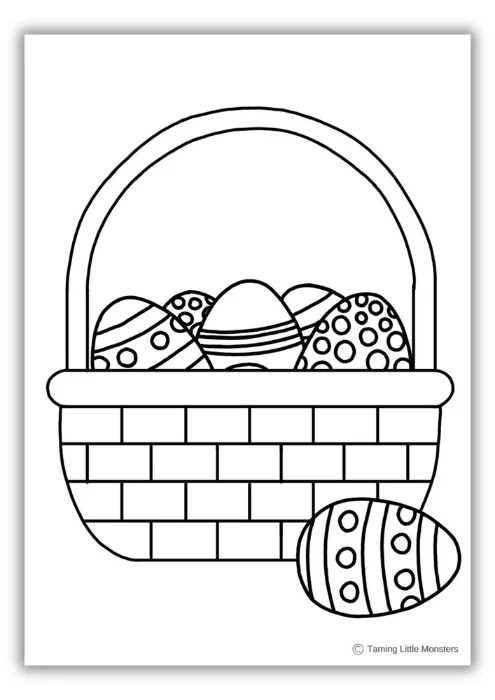easter basket coloring printable