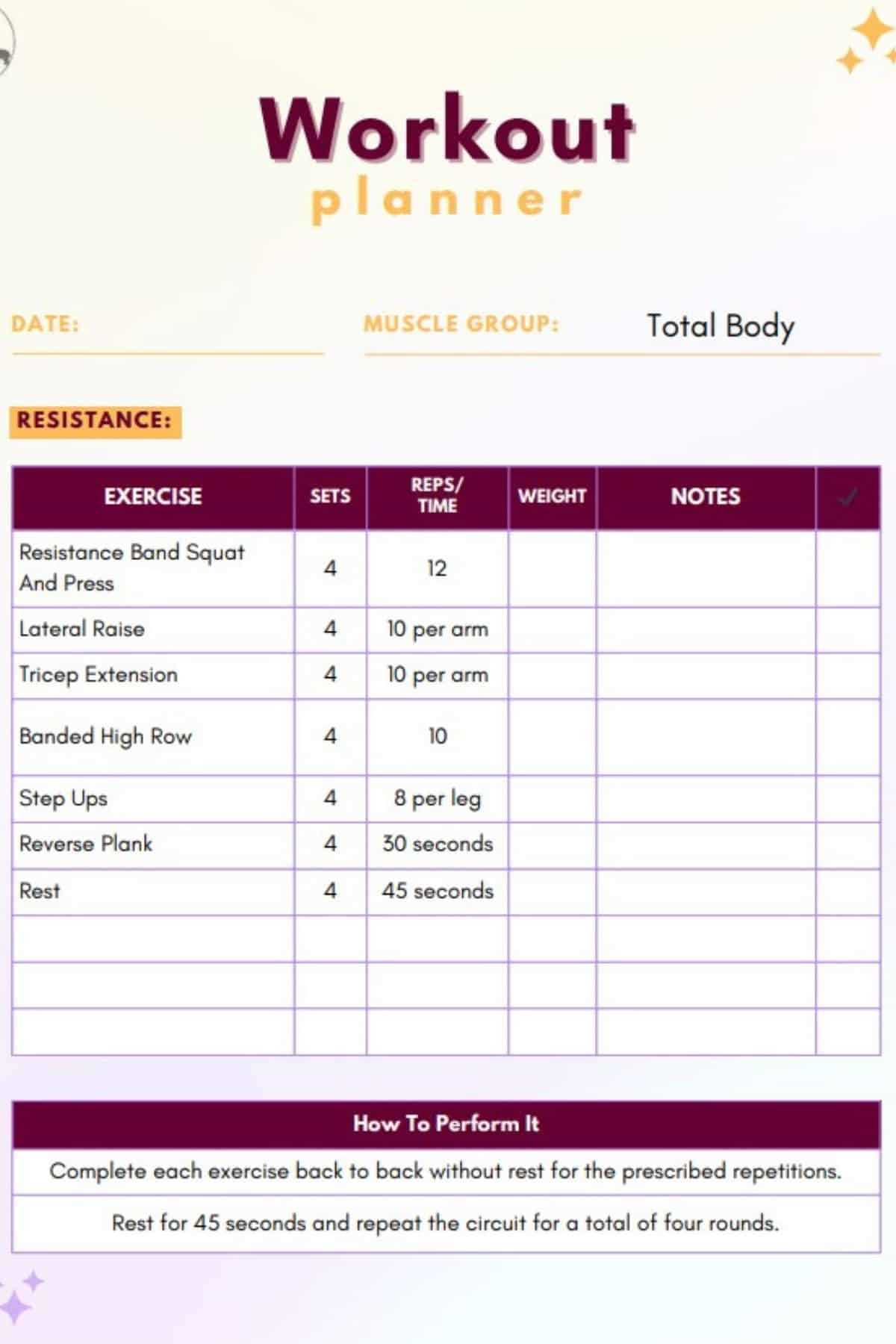 printable resistance tube exercises