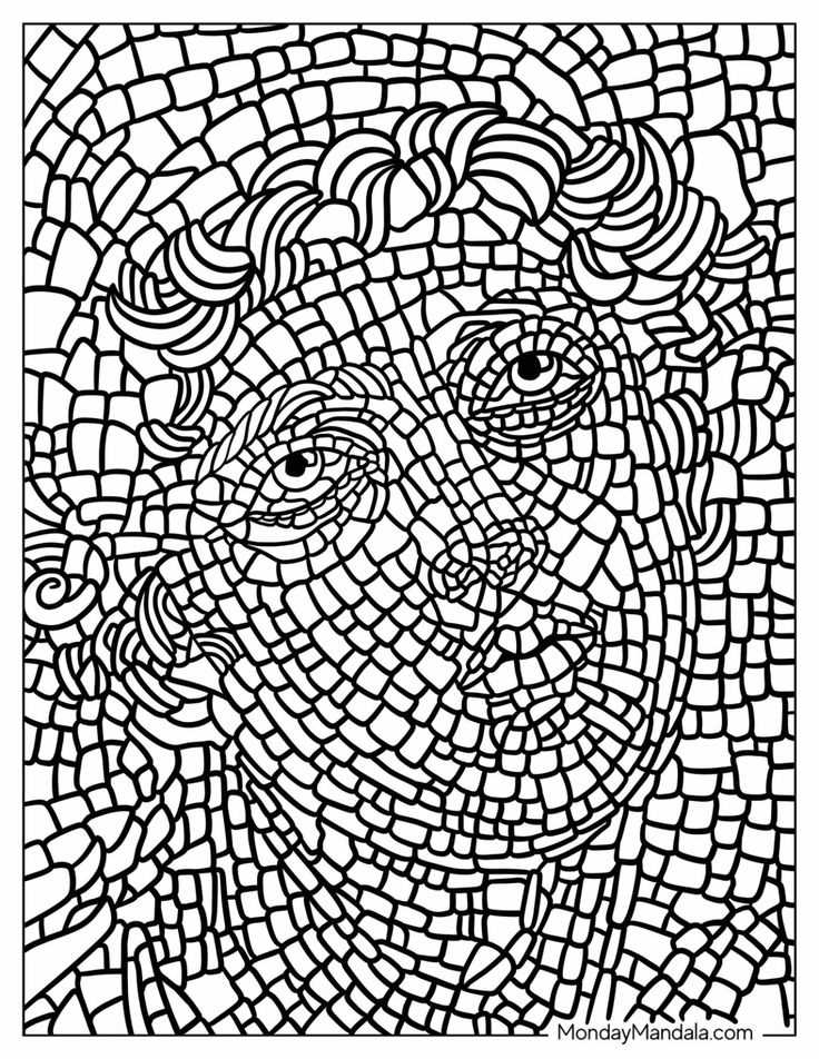 printable mosaic coloring book pages