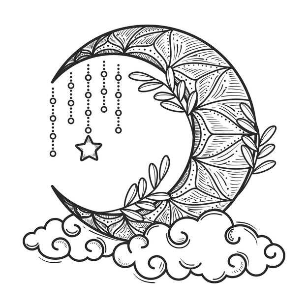 moon adult coloring pages printable