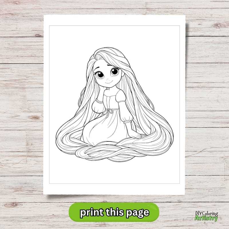 rapunzel printable coloring pages