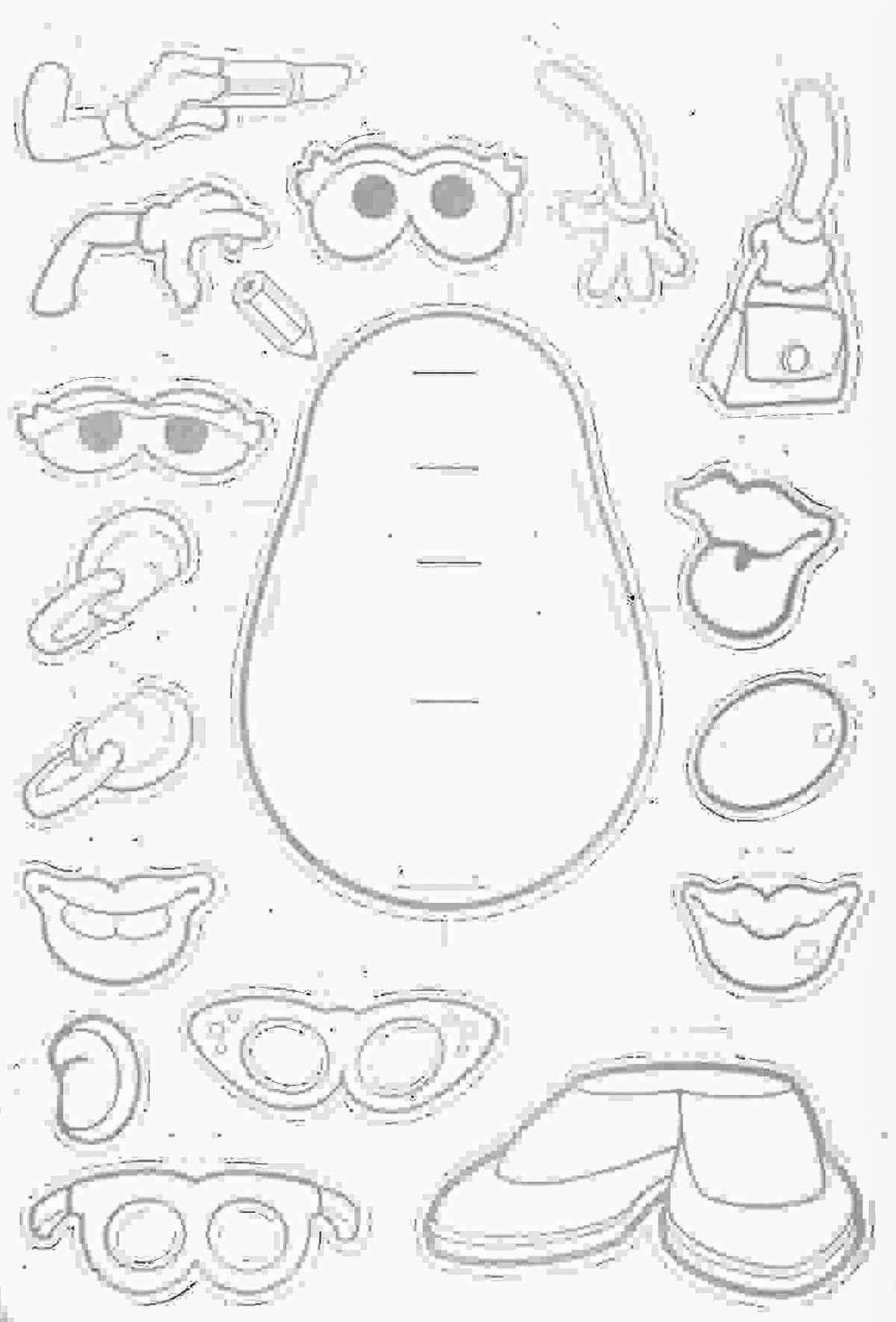 mr potato head body parts printables