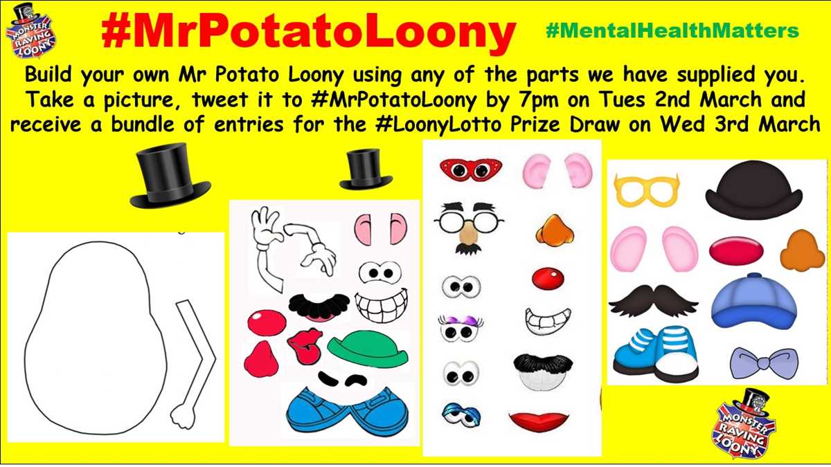 mr potato head body parts printables