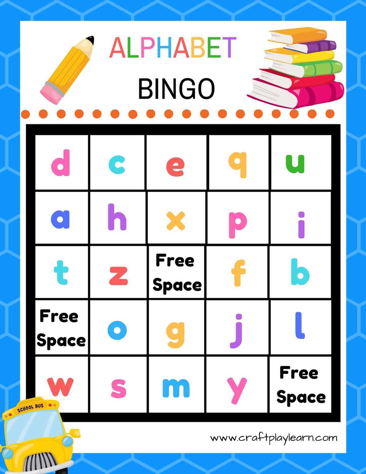 alphabet bingo free printable