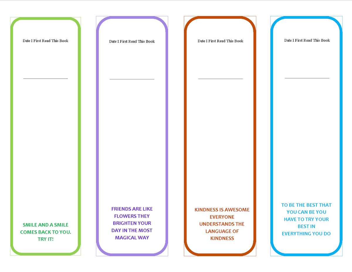 free printable bookmarks templates