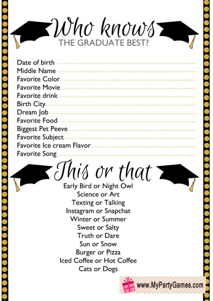 who knows the graduate best free printable