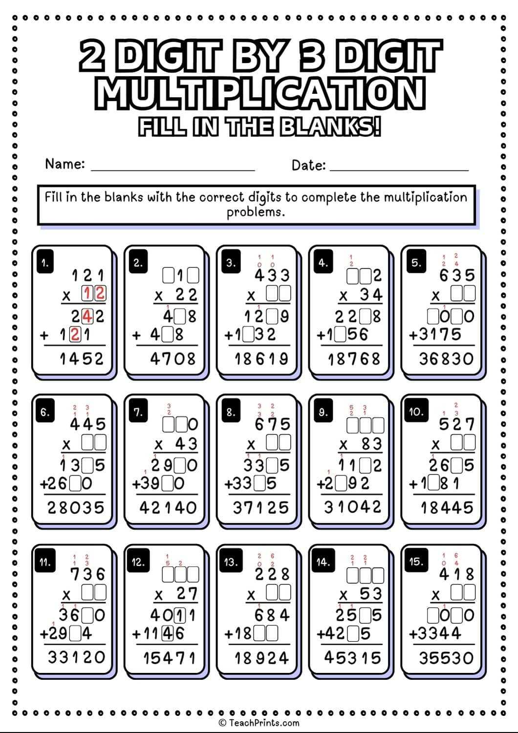 multiplication worksheets grade 3 printable