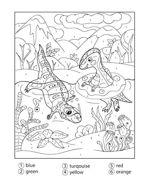 dinosaur color by number free printable
