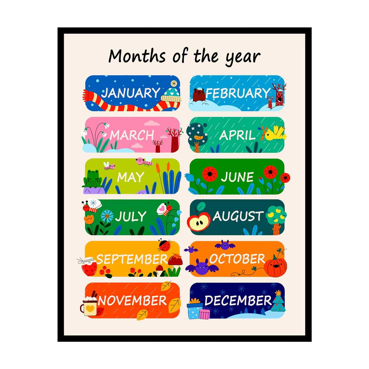 printable months of the year chart