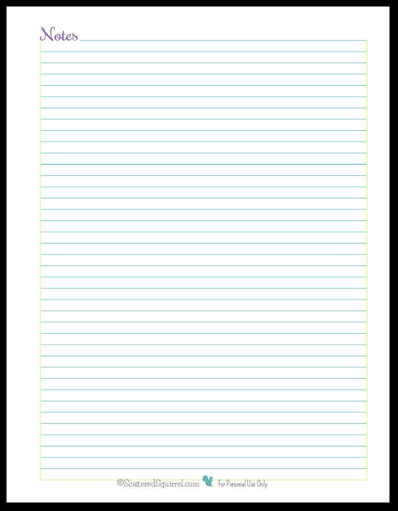 free printable notes