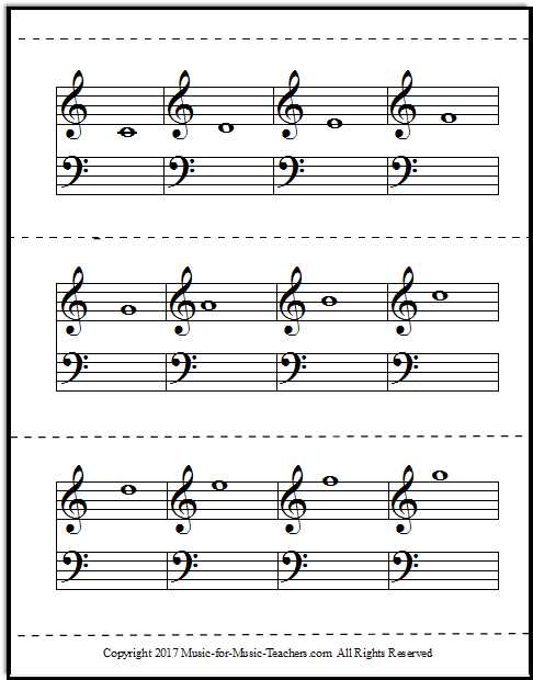 music notes flash cards printable