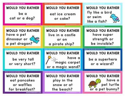 would you rather printable