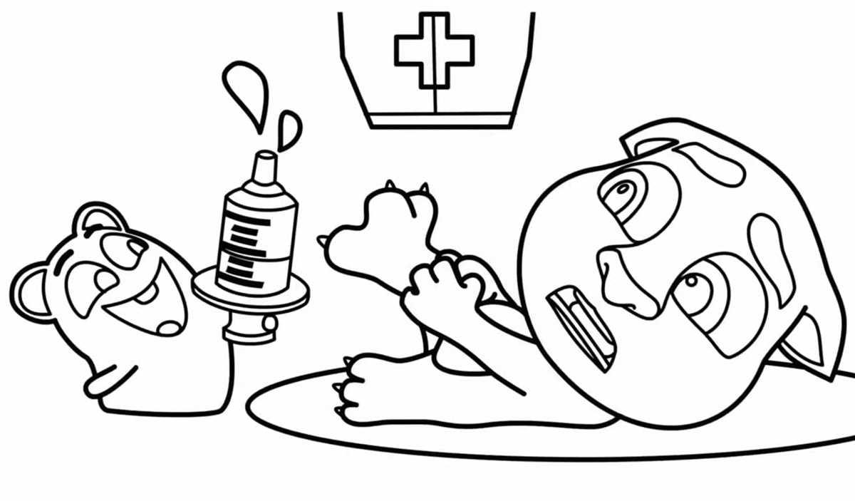 printable talking tom and friends coloring pages