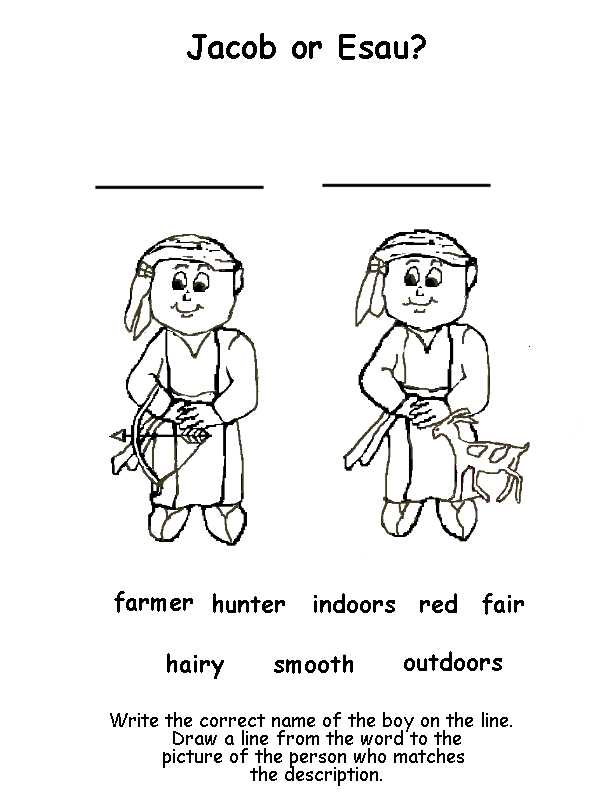 jacob and esau craft printable