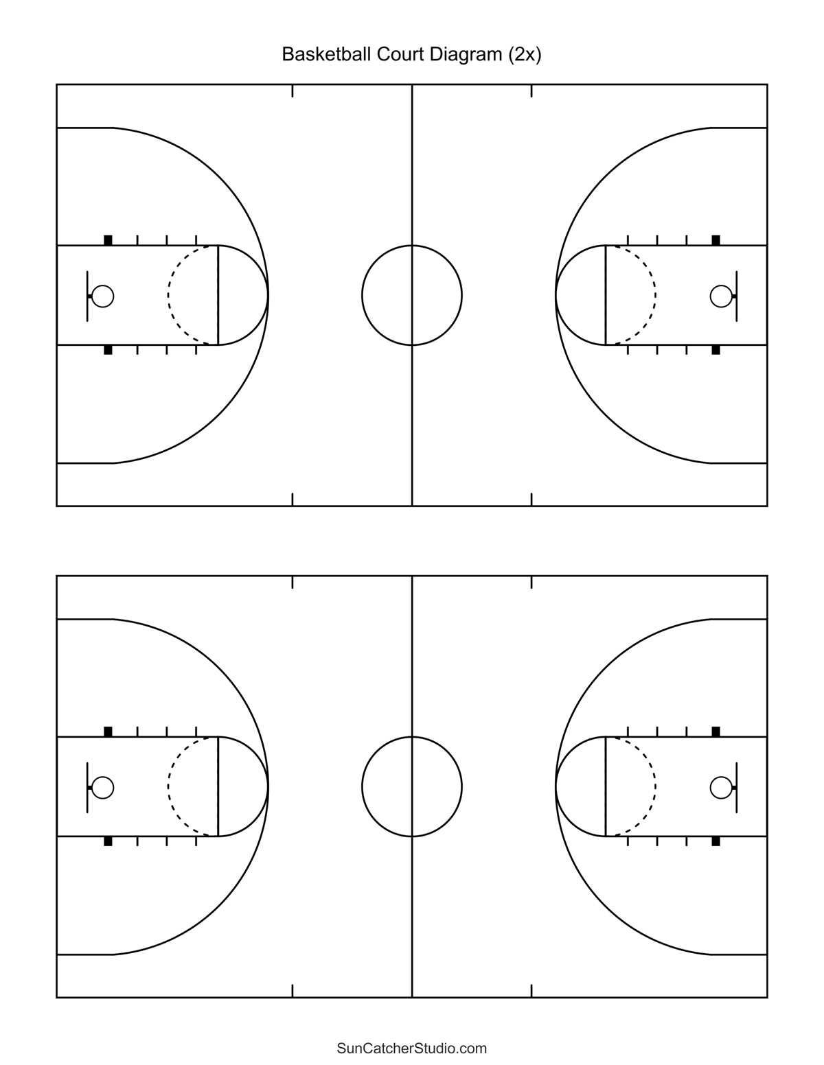 free printable basketball court
